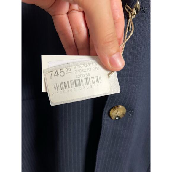 Eleventy Platinum Navy Blue Pinstripe Blazer Sport Coat Jacket Size 3XL - Picture 7 of 10